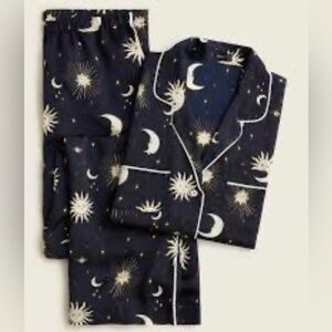 J. Crew Navy and Cream Celestial Pajama Set